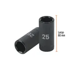 Dado largo impacto de 25 mm, 6 puntas, cuadro 1/2', TRUPER 3