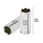 Dado largo de 20 mm, 6 puntas, cuadro 3/8', TRUPER 3