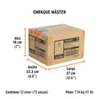Dado punta corta bristol M10, cuadro 1/2', TRUPER 7