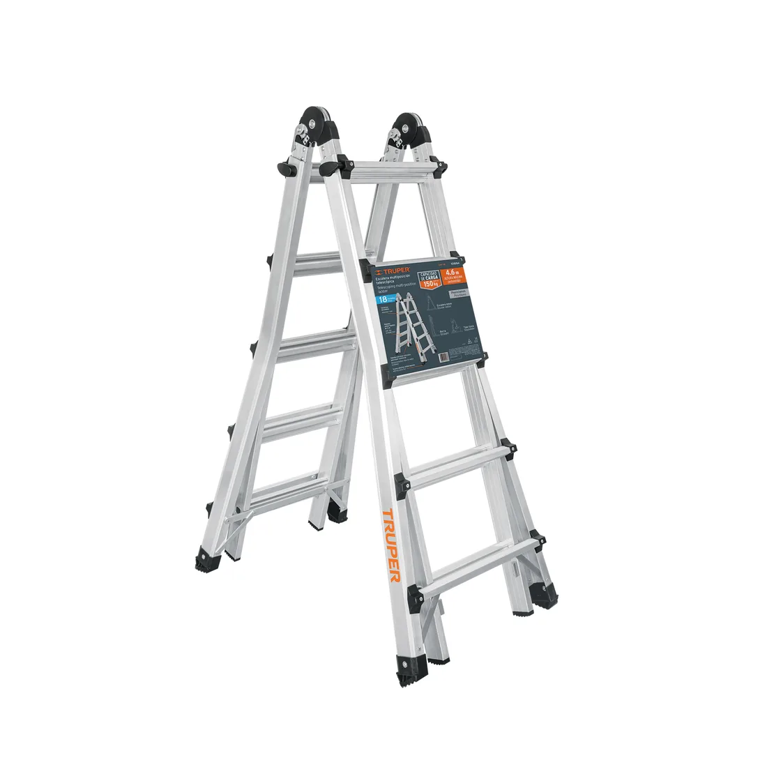 Multiescalera telescópica, 4.5 m, capacidad de carga 150 kg
