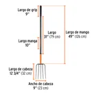 Bieldo para paja, 5 dientes, mango largo de acero 48' TRUPER 3