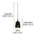 Pala carbonera chica T-2000 con mango largo de 43', TRUPER 3