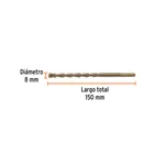 Broca para concreto 8 x 150 mm, TRUPER 3
