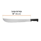 Machete estándar 18' cacha negra inyectada, en bolsa, TRUPER 3