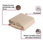 Toldo sombra 80%, raschel beige, 6m x 4m, FIERO 2