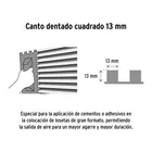 Llana 11' dentado cuadrado 1/2', 6 remaches, mango Comfort 4