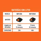 Combo cargador dual con 2 baterías de 2Ah, 20V, TRUPER PRO 5