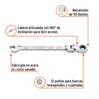 Llave combinada con matraca 8 mm flexible, EXPERT 2
