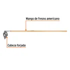 Azadón mezclero, cabeza forjada 10', mango de 60', TRUPER 2