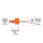Broca router, jovel, 1', con balero, TRUPER 3