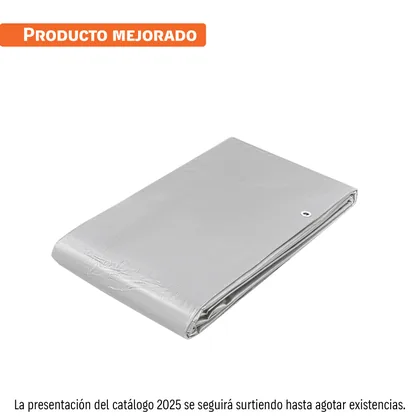 Lona de polietileno reforzada 4 x 7 m, gris, 180g/m2, TRUPER