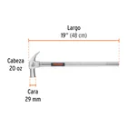 Martillo cabeza cónica 29 mm uña curva, mango tubular,TRUPER 3