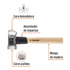Marro demoledor 3 lb, mango 12', TRUPER 2