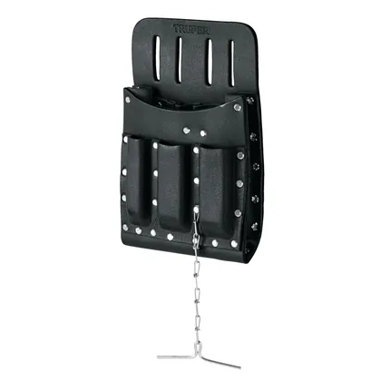 Porta herramientas de cuero con 11 compartimentos, TRUPER