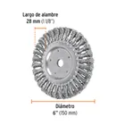 Carda trenzado grueso 6' x 5/8' para esmeril, TRUPER 3