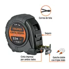 Flexómetro contra impactos 3 m, Cinta Negra 13 mm, TRUPER 2