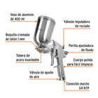 Pistola para pintar LVMP vaso aluminio, 1 mm, TRUPER 2