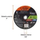 Disco abrasivo de corte preciso metal 9' x 2 mm, EXPERT 2