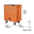 Gabinete metálico móvil, 4 cajones, capacidad 90 kg, TRUPER 3