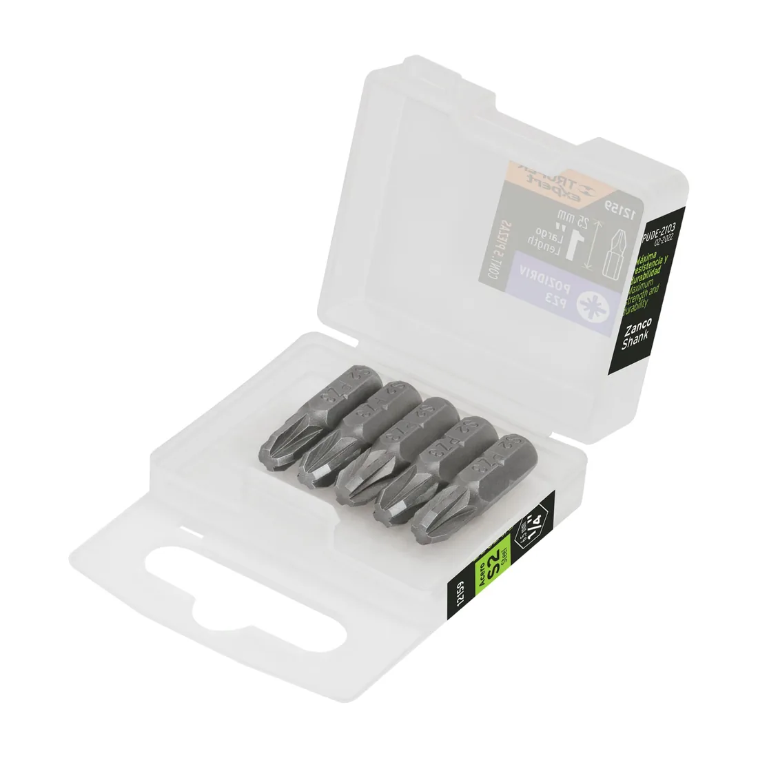 Estuche con 5 puntas pozidriv PZ3 largo 1', TRUPER EXPERT