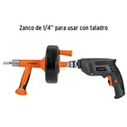 Destapacaños de 7.6 m para taladro, con mango, TRUPER 4