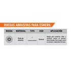 Rueda abrasiva p/esmeril 10'x32mm, óxido aluminio, grano 36 3