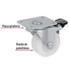 Rodaja de polietileno 2' placa giratoria, con freno, FIERO 2
