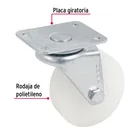 Rodaja de polietileno 2-1/2' placa giratoria con buje, FIERO 2