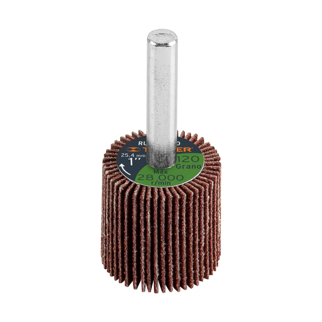 Rueda flap de 1', grano 120, TRUPER