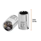Dado de 12 mm, 6 puntas, cuadro 1/4', TRUPER 3