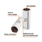 Dado largo de 7/8', 12 puntas, cuadro 1/2', TRUPER 2
