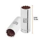 Dado largo de 7/8', 12 puntas, cuadro 1/2', TRUPER 3