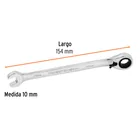 Llave combinada matraca reversible 10mmx154 mm largo, EXPERT 3