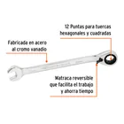 Llave combinada matraca reversible 11mmx160 mm largo, EXPERT 2