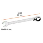 Llave combinada matraca reversible 18mmx231 mm largo, EXPERT 3