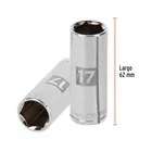 Dado largo de 17 mm, 6 puntas, cuadro 3/8', TRUPER 3