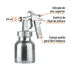 Pistola p/pintar baja presión, 1.5 mm, pulida, entrada sup 2