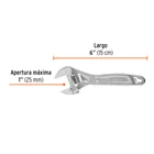 Llave ajustable (perico) 6' profesional cromada, EXPERT 3