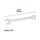 Llave combinada extralarga 1-9/16' x 483 mm de largo, EXPERT 3