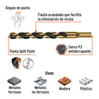 Broca HSS 1/2' Trugold para metal, TRUPER EXPERT 3