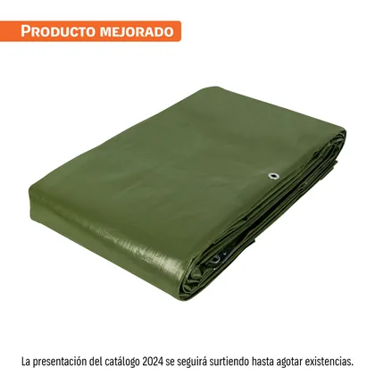 Lona uso rudo 6 x 9 m, verde olivo, 240 g/m2, TRUPER EXPERT