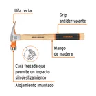 Martillo pulido 20 oz uña recta, boca fresada, TRUPER Grip 2