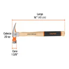Martillo pulido 20 oz uña recta, boca fresada, TRUPER Grip 3