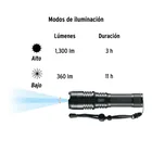 Linterna LED recargable, de aluminio,1,300 lm, TRUPER EXPERT 9