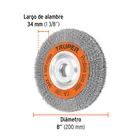 Carda alambre ondulado 8' x 1' para esmeril, TRUPER 4