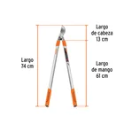 Tijera para ramas 74 cm, mangos de aluminio, TRUPER EXPERT 3