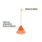Escoba plástica para jardín, flexible, 26 dientes, mango 48' 3