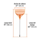 Escoba plástica para jardín, 39 dientes, mango de acero 60' 3