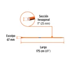 Barreta para tierra dura de 1'x175 cm, escoplo 67 mm, TRUPER 3