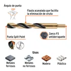Broca HSS 3/4' Trugold para metal, TRUPER EXPERT 3